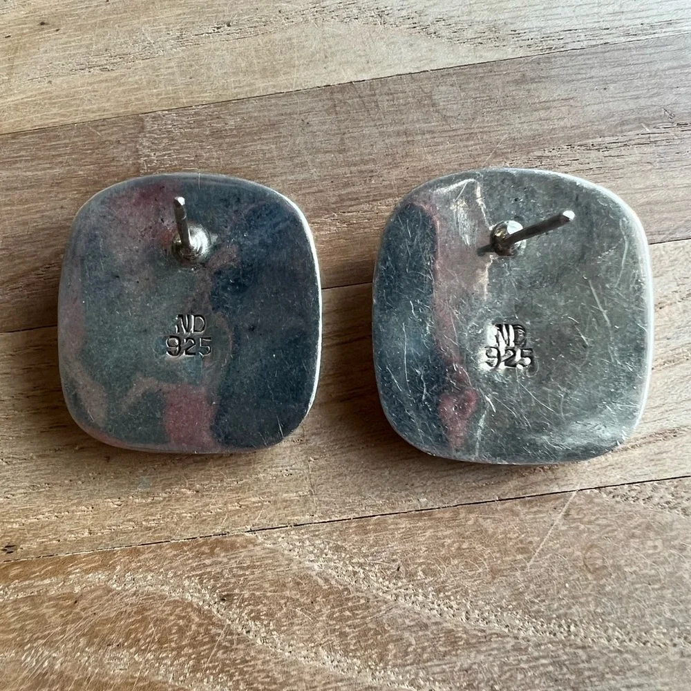 Vintage ND signed Sterling silver earrings on posts
